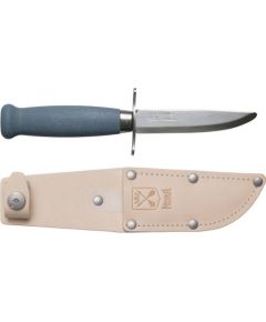 Kids knife Morakniv Scout 39 Safe, leather sheath and double finger guard, Blueberry