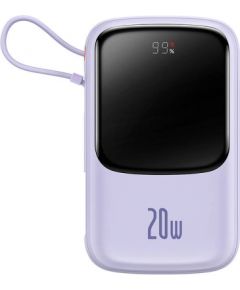 Powerbank Baseus Qpow Pro with Lightning cable, USB-C, USB, 10000mAh, 20W (purple)