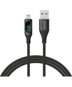 SAVIO USB - Lightning cable with display, CL-173, 1 m, black