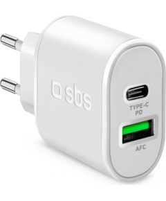 Unknown Travel Charger 2.1A Type C PD 20W + 1USB By SBS White