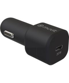 Car Charger PD 20W 3.0A Type-C By Muvit Black