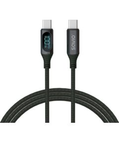 SAVIO USB-C - USB-C cable with display, CL-174, 1 m, black