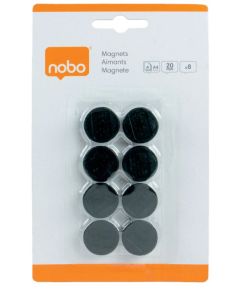 Esselte Tāfeles magnēti NOBO, 20 mm, 8 gab., melnā krāsā