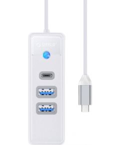 Orico Hub Adapter USB-C to 2x USB 3.0 + USB-C, 5 Gbps, 0.15m (White) Usb HUB