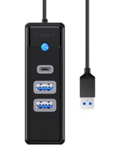 Orico Hub Adapter USB to 2x USB 3.0 + USB-C, 5 Gbps, 0.15m (Black)