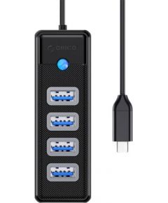 Orico Hub Adapter USB-C to 4x USB 3.0, 5 Gbps, 0.15m (Black)