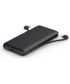 Belkin BOOST CHARGE Plus Power Bank 10000 mAh, Integrated LTG and USB-C cables, Black, 18 W