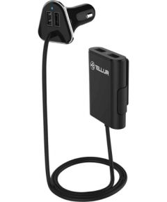 Tellur Car Charger with extension, 4*USB, 9.6A, 1.8m black