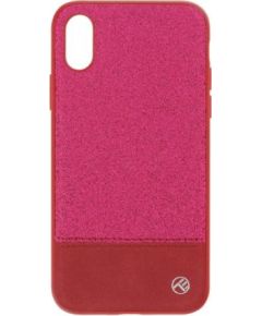 Tellur Cover Synthetic Leather Glitter II for iPhone X/XS pink