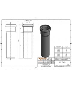 Ostendorf HTsafe kanalizācijas caurule ar uzmavu DN50 x1000mm