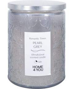 Свеча в стеклянной банке ROMANTIC TIMES H11см, жемчужно-серый