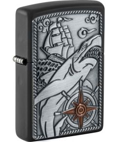 Zippo šķiltavas 48120 Ship Shark Emblem Design