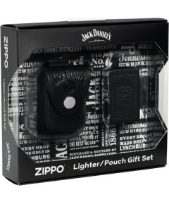 Dāvanu komplekts - šķiltavas Zippo 48460 Jack Daniel's® un ādas futrālis