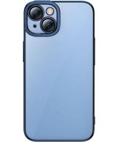 Baseus Glitter Transparent Case and Tempered Glass set for iPhone 14 (blue)