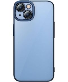 Baseus Glitter Transparent Case and Tempered Glass set for iPhone 14 Plus (blue)