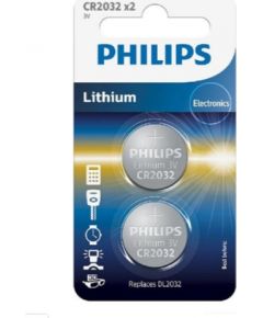 BATERIA PHILIPS CR2032P2/01B LITOWA BLISTER 2SZT CR2032P2/01B LITHIUM