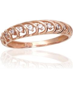 Золотое кольцо #1101002(Au-R)_CZ, Красное Золото 585°, Цирконы, Размер: 16.5, 1.31 гр.