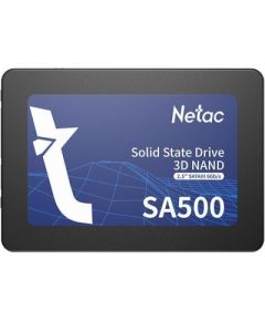 SSD|NETAC|SA500|480GB|SATA 3.0|3D NAND|Write speed 450 MBytes/sec|Read speed 520 MBytes/sec|2,5"|TBW 240 TB|MTBF 1500000 hours|NT01SA500-480-S3X
