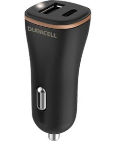 Car Charger USB, USB-C 27W Duracell (Black)
