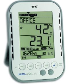 TFA professional thermo-hygrometer with data logger KLIMALOGG PRO, thermometer (white/grey)