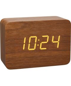 TFA design radio alarm clock in wood look CLOCCO (brown)