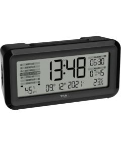TFA Digital radio alarm clock with room climate BOXX2 (black)