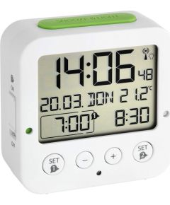 TFA Digital radio alarm clock with temperature BINGO (white/green)