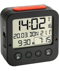 TFA Digital radio alarm clock with temperature BINGO (black/red)