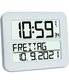 TFA Digital radio clock TIMELINE MAX, wall clock (white)