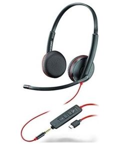 Plantronics Blackwire 3225 duo, headset (black, jack, USB-C)