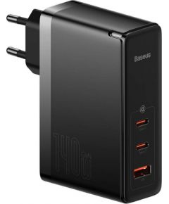 Baseus GaN5 Pro wall charger 2xUSB-C + USB, 140W (black)