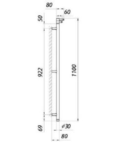 Mario elektriskais dvieļu žāvētājs Ray ITR 1100х30/130 mm, nerūsējošais tērauds