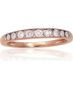 Золотое кольцо #1101054(Au-R+PRh-W)_DI, Красное Золото 585°, родий (покрытие), Бриллианты (0,06Ct), Размер: 19, 2 гр.