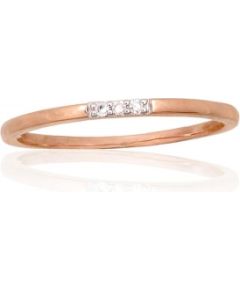Золотое кольцо #1101057(Au-R+PRh-W)_DI, Красное Золото	585°, родий (покрытие) , Бриллианты (0,02Ct), Размер: 16, 1.01 гр.
