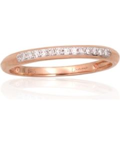 Золотое кольцо #1101055(Au-R+PRh-W)_DI, Красное Золото	585°, родий (покрытие) , Бриллианты (0,08Ct), Размер: 16.5, 1.13 гр.