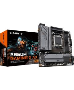 Gigabyte B650M GAMING X AX 1.1 M/B Processor family AMD, Processor socket AM5, DDR5 DIMM, Memory slots 4, Supported hard disk drive interfaces 	SATA, M.2, Number of SATA connectors 4, Chipset B650, Micro ATX