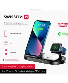 Swissten Wireless Charger 3in1 Беспроводное зарядное устройство 15W