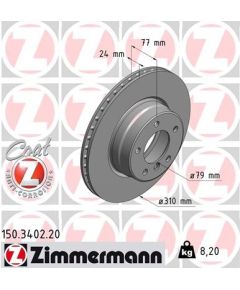 Zimmermann Bremžu disks 150.3402.20