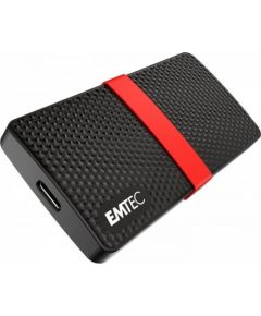 Emtec X200 Portable SSD 128 GB Solid State Drive (Black / Red, USB 3.2 C (5 Gbit / s))