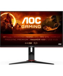 AOC U28G2XU2/BK - 28 - black/red, HDR, Adaptive-Sync, UltraHD/4K