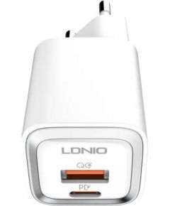 MFi wall charger LDNIO A2318M, USB-C+USB, USB-C to Lightning 20W