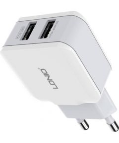 Wall charger LDNIO A2202, 2x USB, 12W (white)