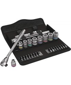 Wera Cyclops Metal Ratchet Set 8100 SB8 - 3/8 - Tool Set - black / silver - 29-piece - with reversible ratchet