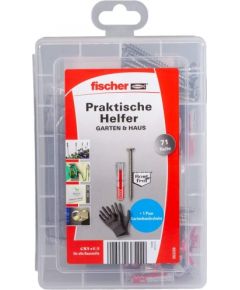FISCHER practical helpers garden & house, dowels (light grey/red, 71 pieces)