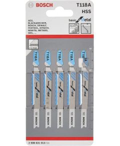 Bosch jigsaw blade T 121 AF Speed for Metal, 92mm (5 pieces)