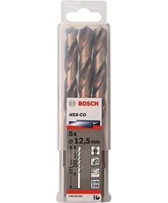 Bosch Metal twist drill HSS-Co, DIN 338,  12.5mm (5 pieces, working length 101mm)