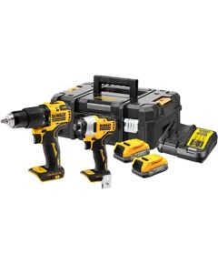 DeWALT POWERSTACK battery combo pack DCK2062E2T, 18 volts, with impact wrench, impact drill (yellow/black, 2x POWERSTACK Li-Ion battery 1.7 Ah, in T STAK Box II)