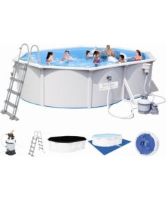 Bestway steel wall pool HYDRIUM set, 500 cm x 360 cm x 120 cm, swimming pool (light grey, with sand filter system)
