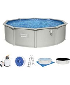 Bestway steel wall pool HYDRIUM set, 460cm x 120cm, swimming pool (light grey, with sand filter system)