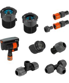 GARDENA Pipeline Starter Set with square sprinkler, water tap (with 2 water sockets)